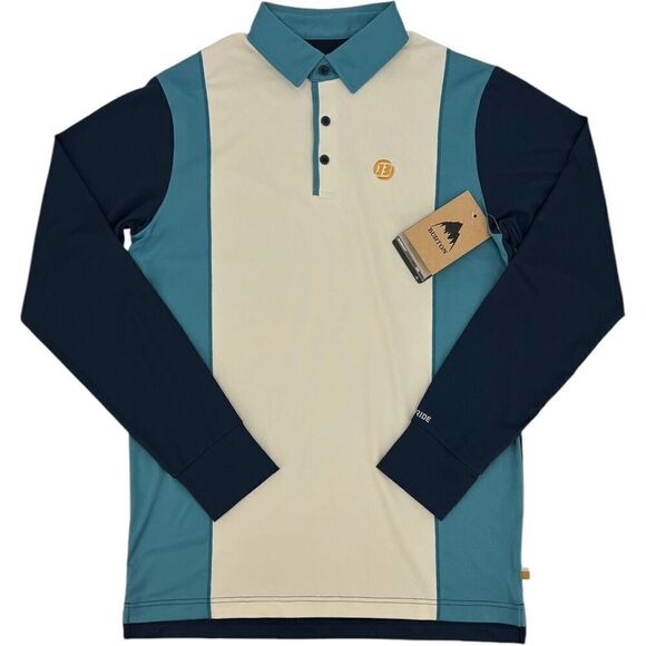 NEW Burton Men's Retro Midweight Baselayer Polo Long Sleeve Almond Milk Small - Picture 5 of 16